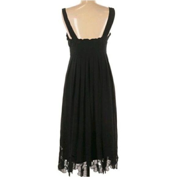 Antonio Melani Slip Sheer Floral Applique Scalloped Fit & Flare Midi Dress Sz 6 - Picture 6 of 14